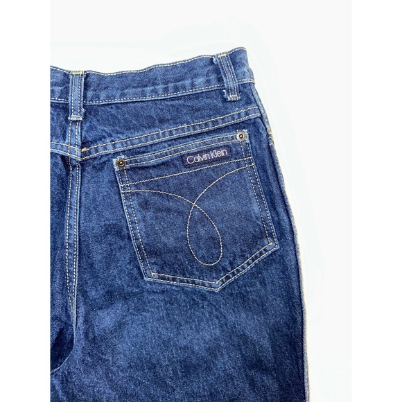 Vintage Calvin Klein High Rise Jeans Womens Sz 12 Blue Denim Cotton Straight - Picture 7 of 12